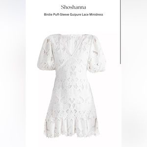 Size 8 White Mini Puff Sleeve Dress - never worn!